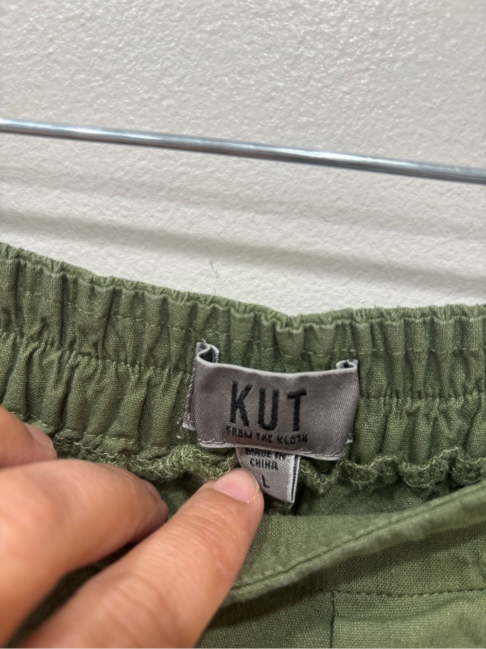 Kut From The Kloth Pull On Wide Leg Linen Blend Green Pants Women’s Size Large - Picture 2 of 12